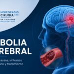 Imagen médica sobre embolia cerebral, síntomas, tratamiento y recuperación tras un EVC.